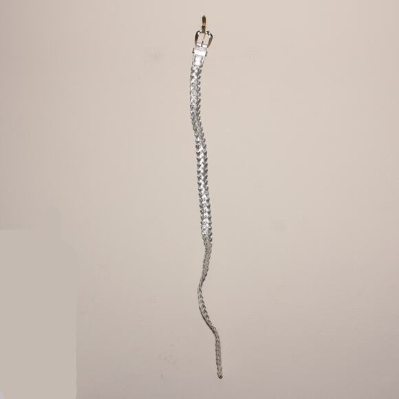 Vintage Silver & White Braided Belt Size M/L Made in Argentina - Picture 5 of 5